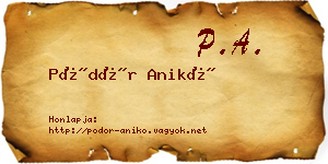 Pödör Anikó névjegykártya